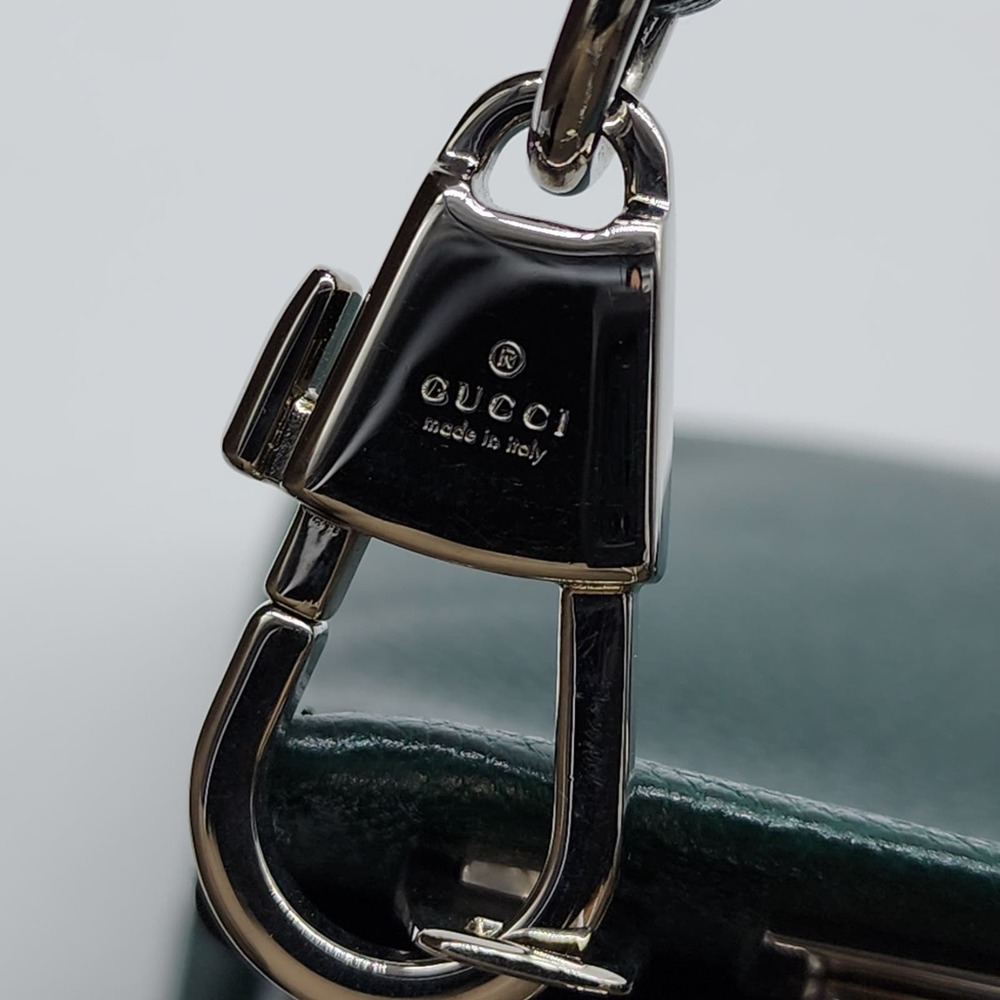 Gucci Zumi Top Handle Bag Leather Medium Green - Picture 15 of 16